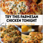 Plate of Baked Garlic Parmesan Chicken garnished with herbs for an I Love Food dinner vibe.